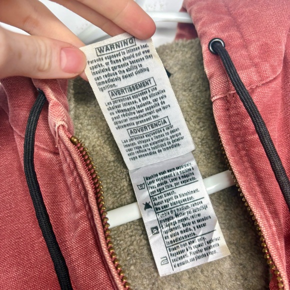 Vintage Y2K Carhartt Hooded Pink Rose Detroit Jacket Pink WJ141 VRS Women's XS - Picture 7 of 13